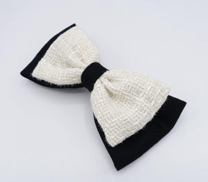 veryshine.com Barrette (Bow) tweed layered hair bow for women