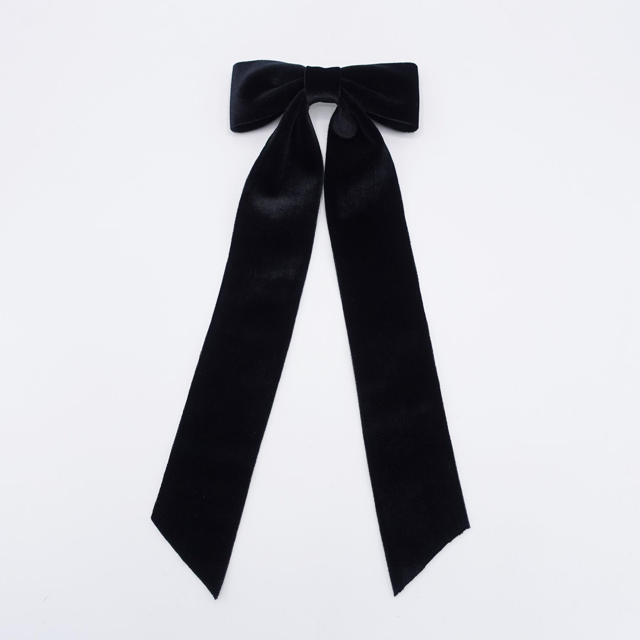 veryshine.com Barrette (Bow) velvet hair bow, long tail hair bow, pearl velvet bow for women