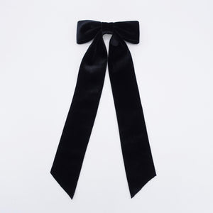 veryshine.com Barrette (Bow) velvet hair bow, long tail hair bow, pearl velvet bow for women