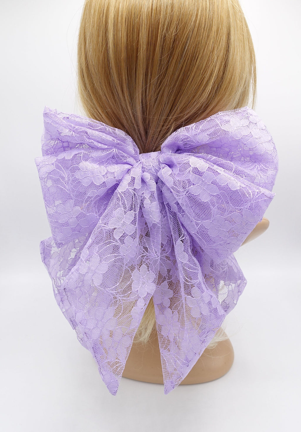 veryshine.com Barrette (Bow) Violet giant lace hair bow, bridal hair bow, VeryShine hair bow for women