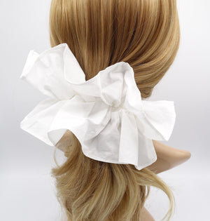 veryshine.com Barrette (Bow) White scrunchies hair barrette, ruffle bow hair barrette for women