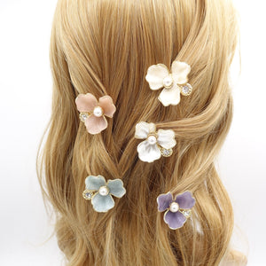 veryshine.com Bridal acc. 1 flower pale blue pearl flower hair clip for women