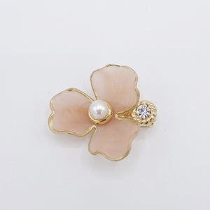 veryshine.com Bridal acc. 1 flower peach pearl flower hair clip for women