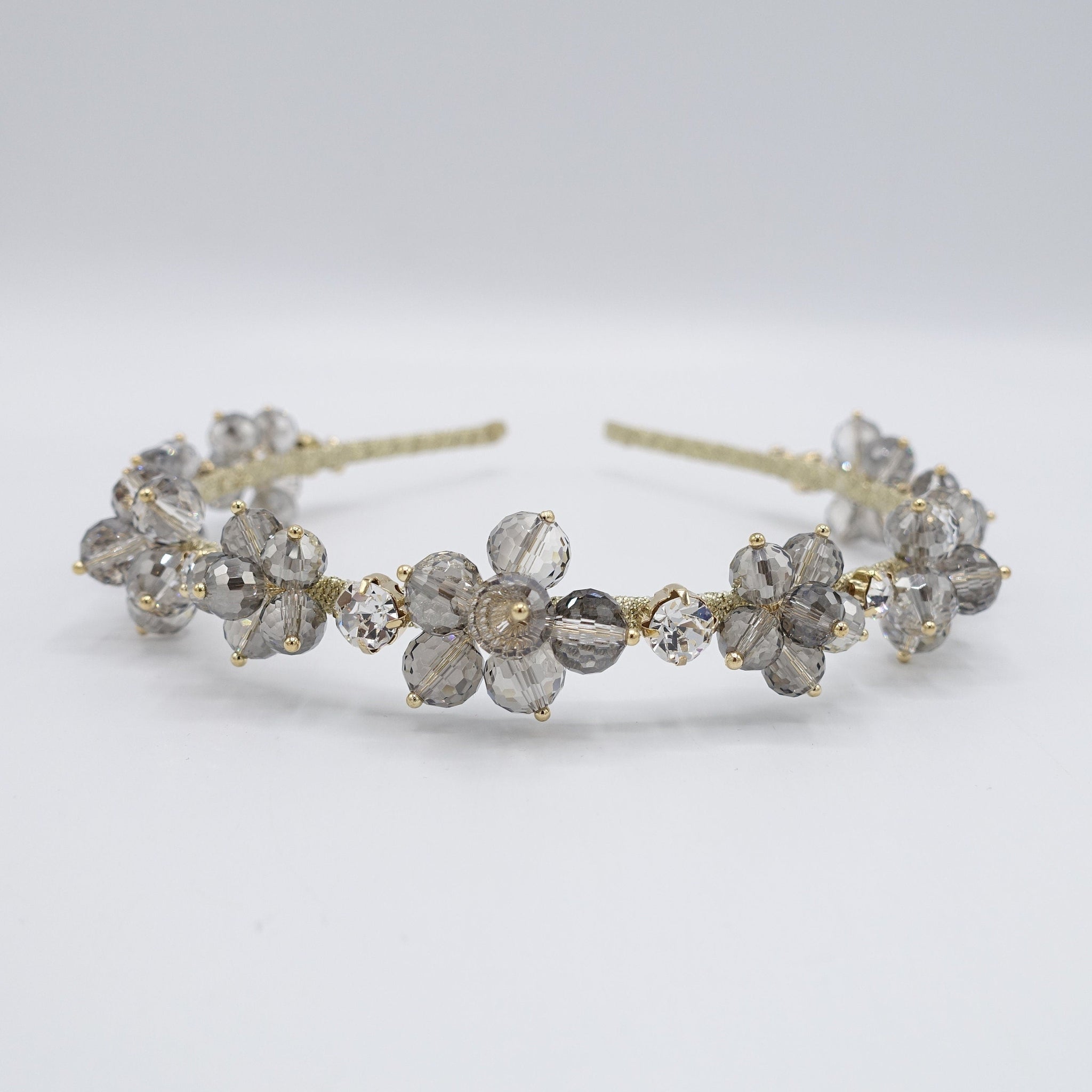veryshine.com Bridal acc. Black diamond crystal bead flower headband, event headband for women