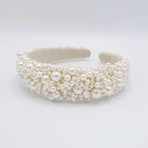 veryshine.com Bridal acc. wider one bridal headband, pearl beaded headband , wedding headband