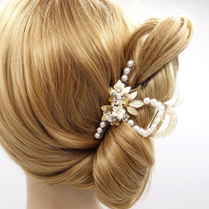 veryshine.com Hair Claw Beige decorative hair claw, pearl hair claw, cute hair claw for women