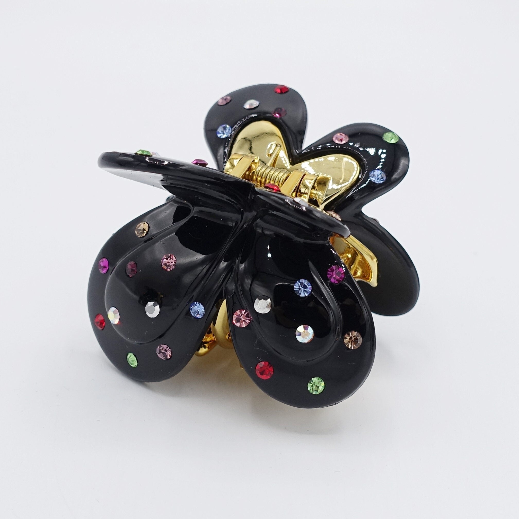 veryshine.com Hair Claw Black multi butterful hair claw, rhinestone hair claw, two tone hair claw for women