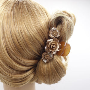 veryshine.com Hair Claw Caramel floral hair claw, flower hair clamp for women