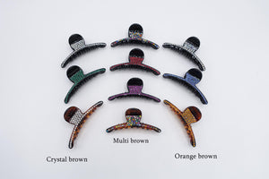 veryshine.com Hair Claw Crystal brown clip rhinestone hair claw, slim hair claw, occasion hair claw for women