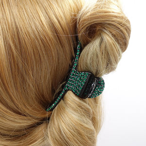 veryshine.com Hair Claw Green rhinestone hair claw, slim hair claw, occasion hair claw for women