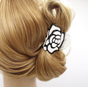 veryshine.com Hair Claw Medium white cellulose flower hair claw, rose hair claw for women
