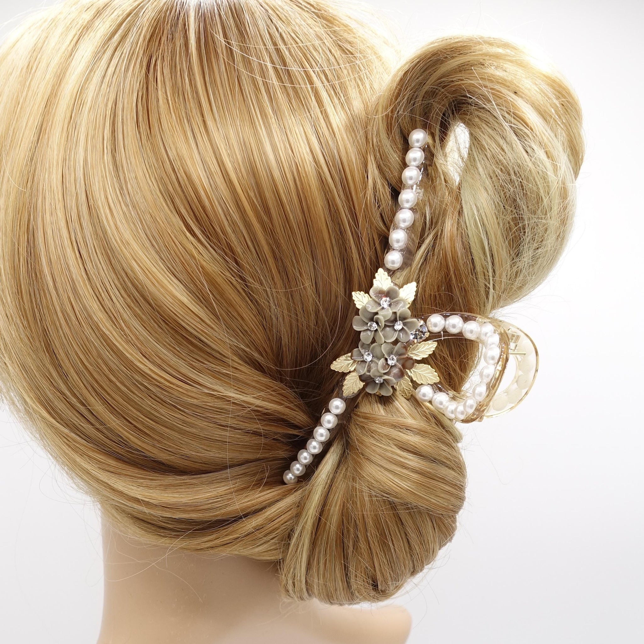 veryshine.com Hair Claw pearl hair claw, petal hair claw, flower hair claw for occasion