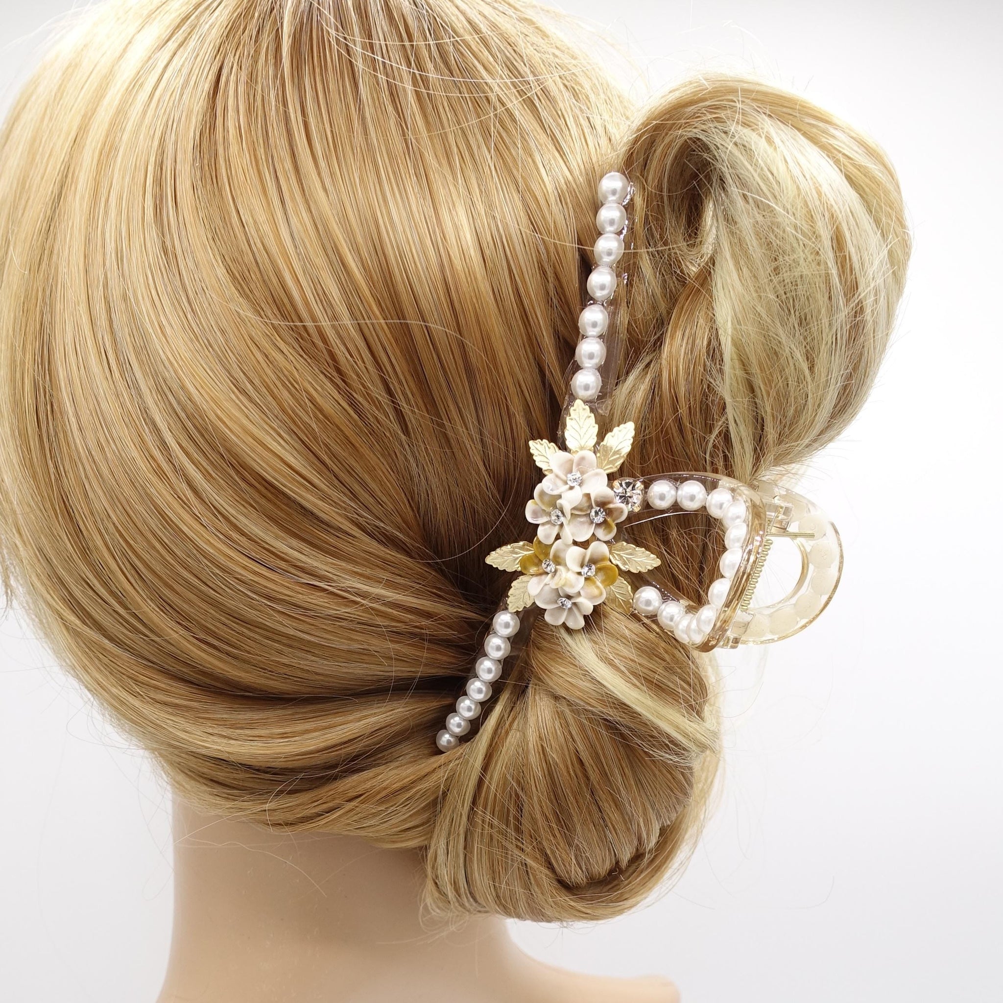 veryshine.com Hair Claw pearl hair claw, petal hair claw, flower hair claw for occasion