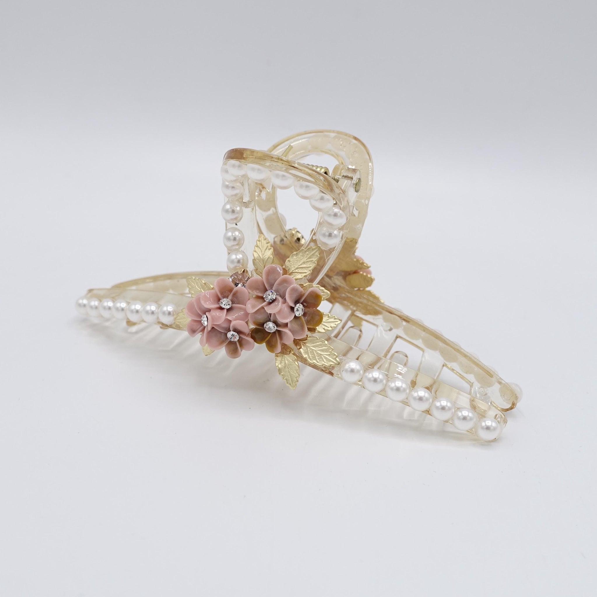 veryshine.com Hair Claw pearl hair claw, petal hair claw, flower hair claw for occasion