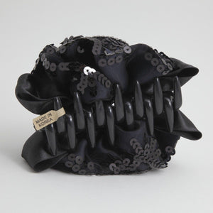 veryshine.com Hair Claw Satin Flower Bow Luxury Spangle Mesh Wrap Sequin spangle decorative  Hair Jaw Claw Clip
