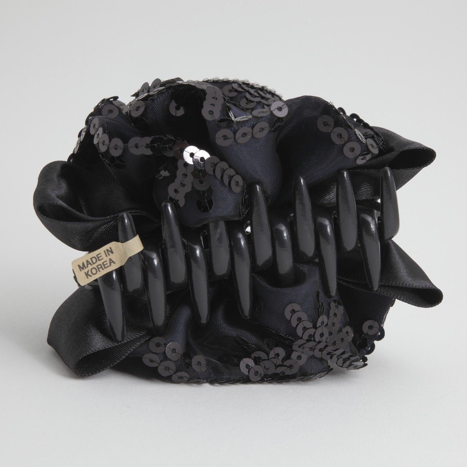 veryshine.com Hair Claw Satin Flower Bow Luxury Spangle Mesh Wrap Sequin spangle decorative  Hair Jaw Claw Clip
