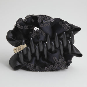 veryshine.com Hair Claw Satin Flower Bow Luxury Spangle Mesh Wrap Sequin spangle decorative  Hair Jaw Claw Clip