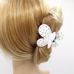 veryshine.com Hair Claw White butterful hair claw, rhinestone hair claw, two tone hair claw for women