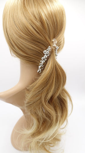 veryshine.com Hair Clip beaded banana hair clip, metal ball banana clip for women