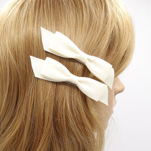 veryshine.com Hair Clip Cream white satin bow set, small hair bow, satin bow for women