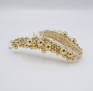 veryshine.com Hair Clip Gold beaded banana hair clip, metal ball banana clip for women