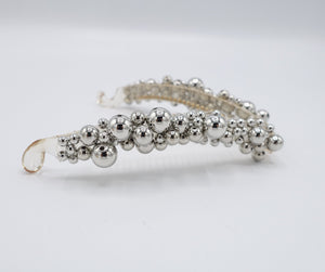 veryshine.com Hair Clip Silver beaded banana hair clip, metal ball banana clip for women