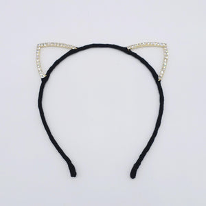 veryshine.com Headband Black cat ear headband, rhinestone event headband, crystal ear headband for women