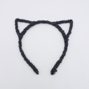 veryshine.com Headband Black cat ear headband, spike sequin headband, glittering headband