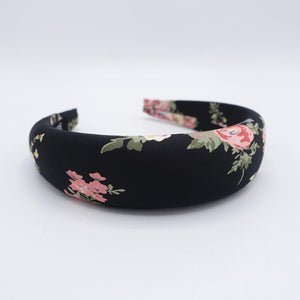 veryshine.com Headband Black floral headband, padded headband, floral padded headband for women