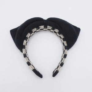 veryshine.com Headband Black knit bow headband, cute Winter headband