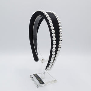 veryshine.com Headband Black pearl satin padded headband