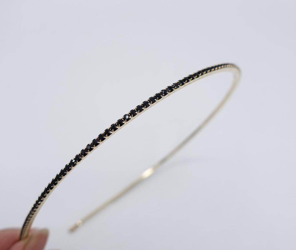 veryshine.com Headband Black rhinestone headbnad, one row headband, jeweled headband for women