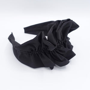 veryshine.com Headband Black ruffled pleats headband