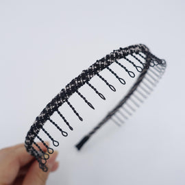 veryshine.com Headband Black tweed comb headband, daily headband,teeth headband for women