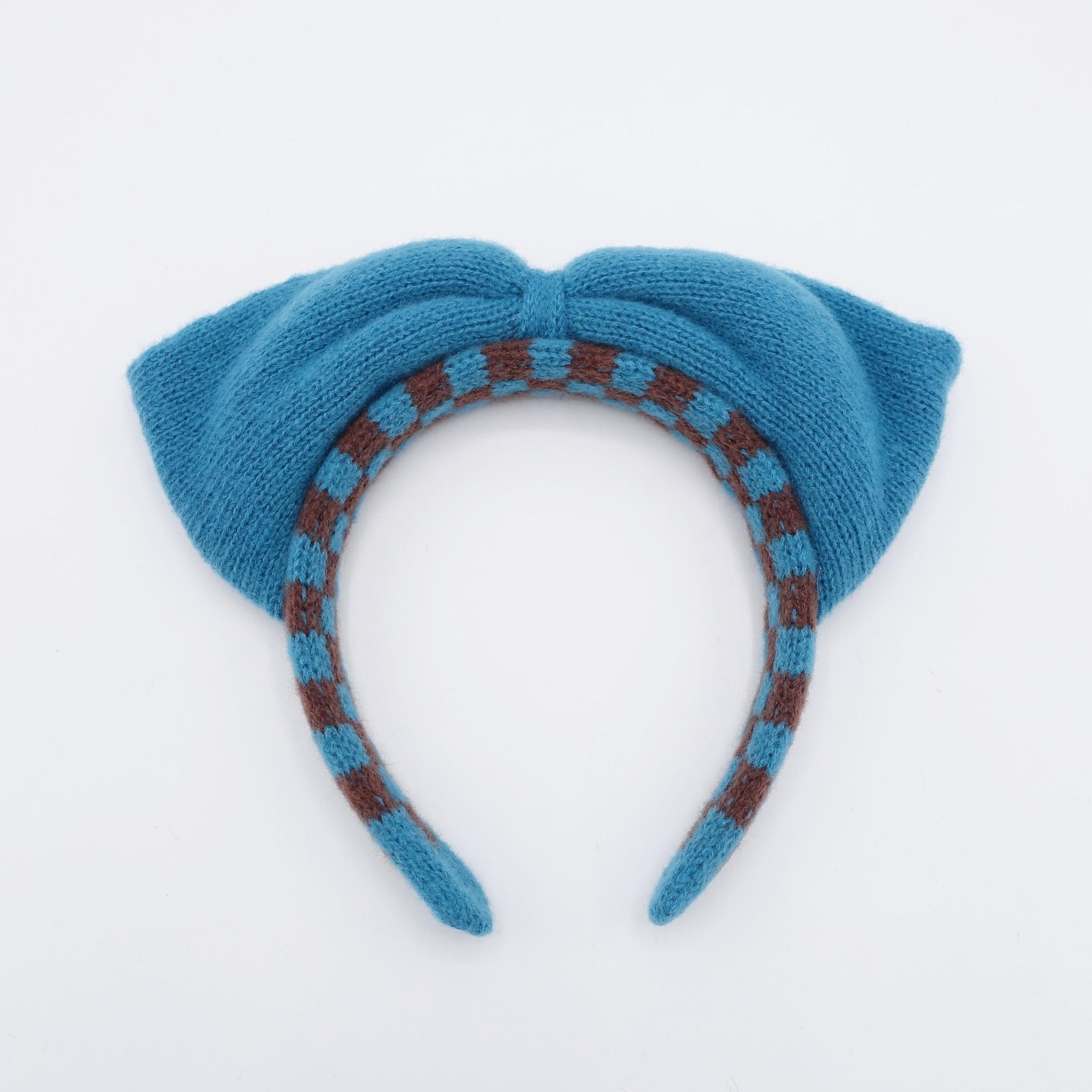 veryshine.com Headband Blue green knit bow headband, cute Winter headband