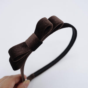 veryshine.com Headband Brown velvet bow headband, simple headband for women