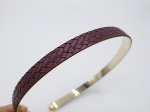 veryshine.com Headband Burgundy stamped headband, leather headband for women