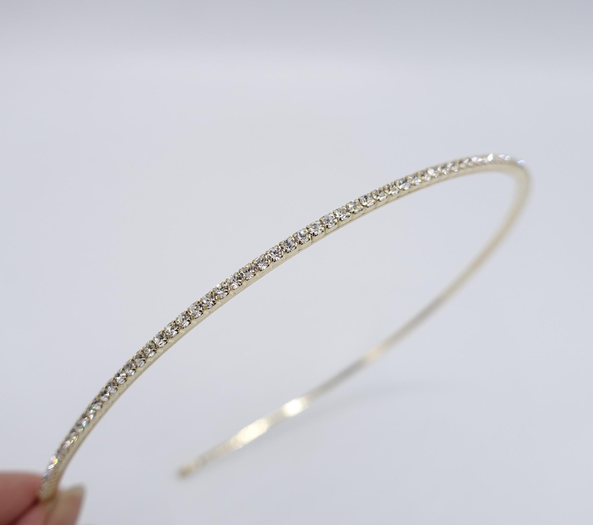 veryshine.com Headband Crystal golden steel rhinestone headbnad, one row headband, jeweled headband for women