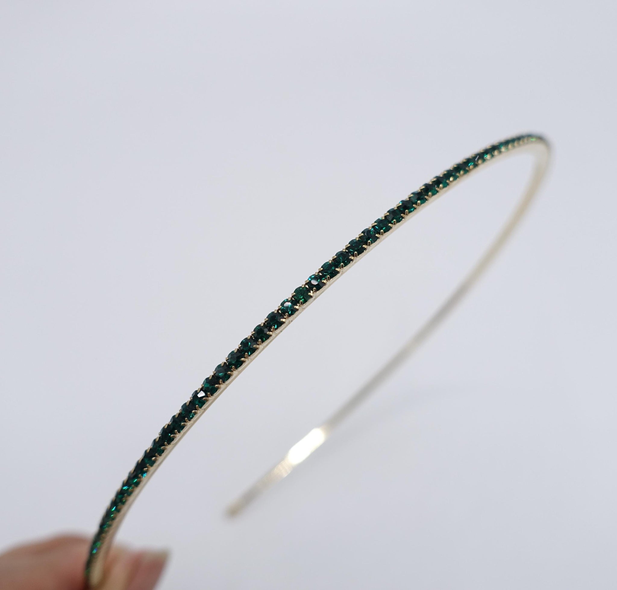 veryshine.com Headband Emerald rhinestone headbnad, one row headband, jeweled headband for women