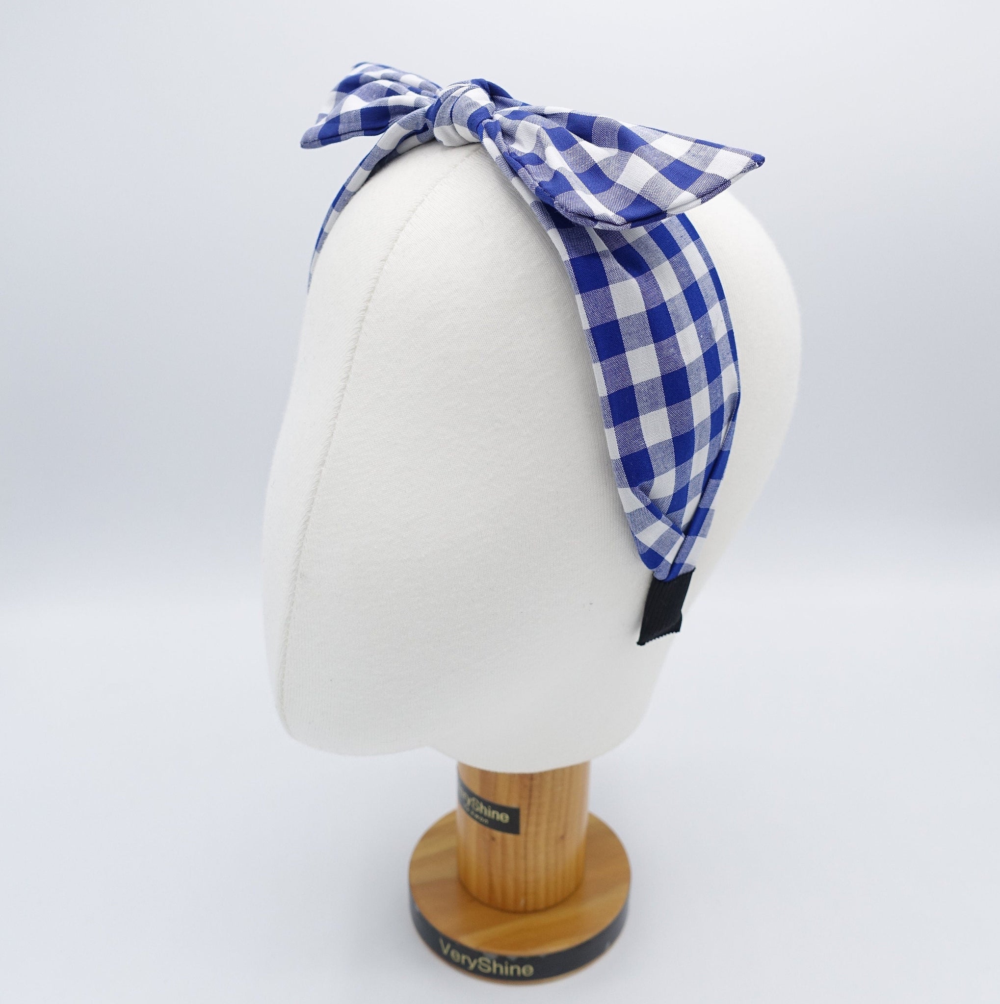 veryshine.com Headband gingham check headband, bow knot headband, casual headband for women