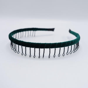 veryshine.com Headband Green velvet comb headband, velvet wrap hairband for women