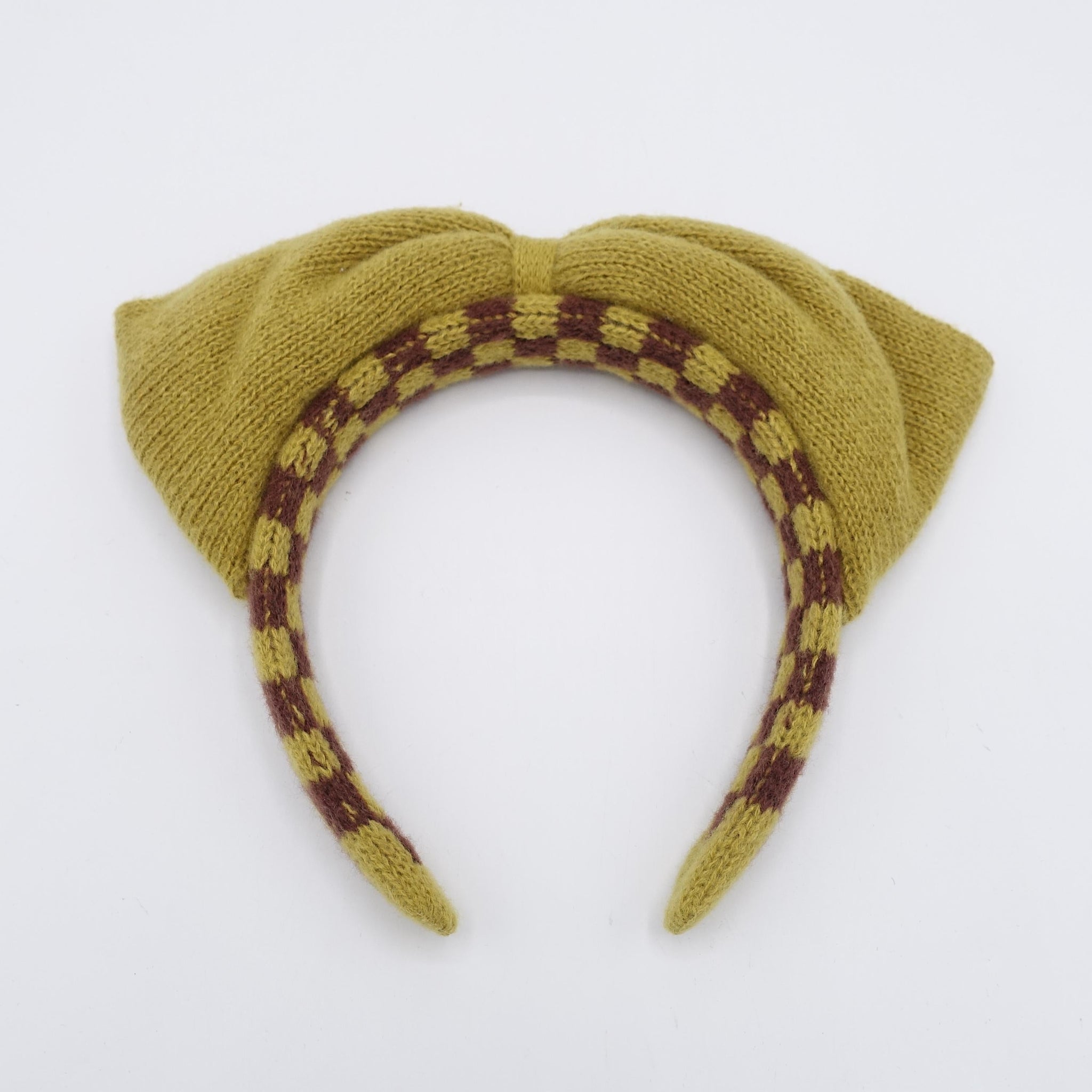 veryshine.com Headband Mustard knit bow headband, cute Winter headband