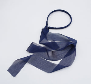 veryshine.com Headband Navy chiffon headband, tail knot headband for women