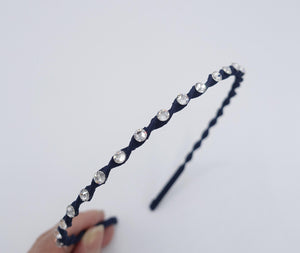 veryshine.com Headband Navy dazzling thin headband, twist headband , casual headband for women