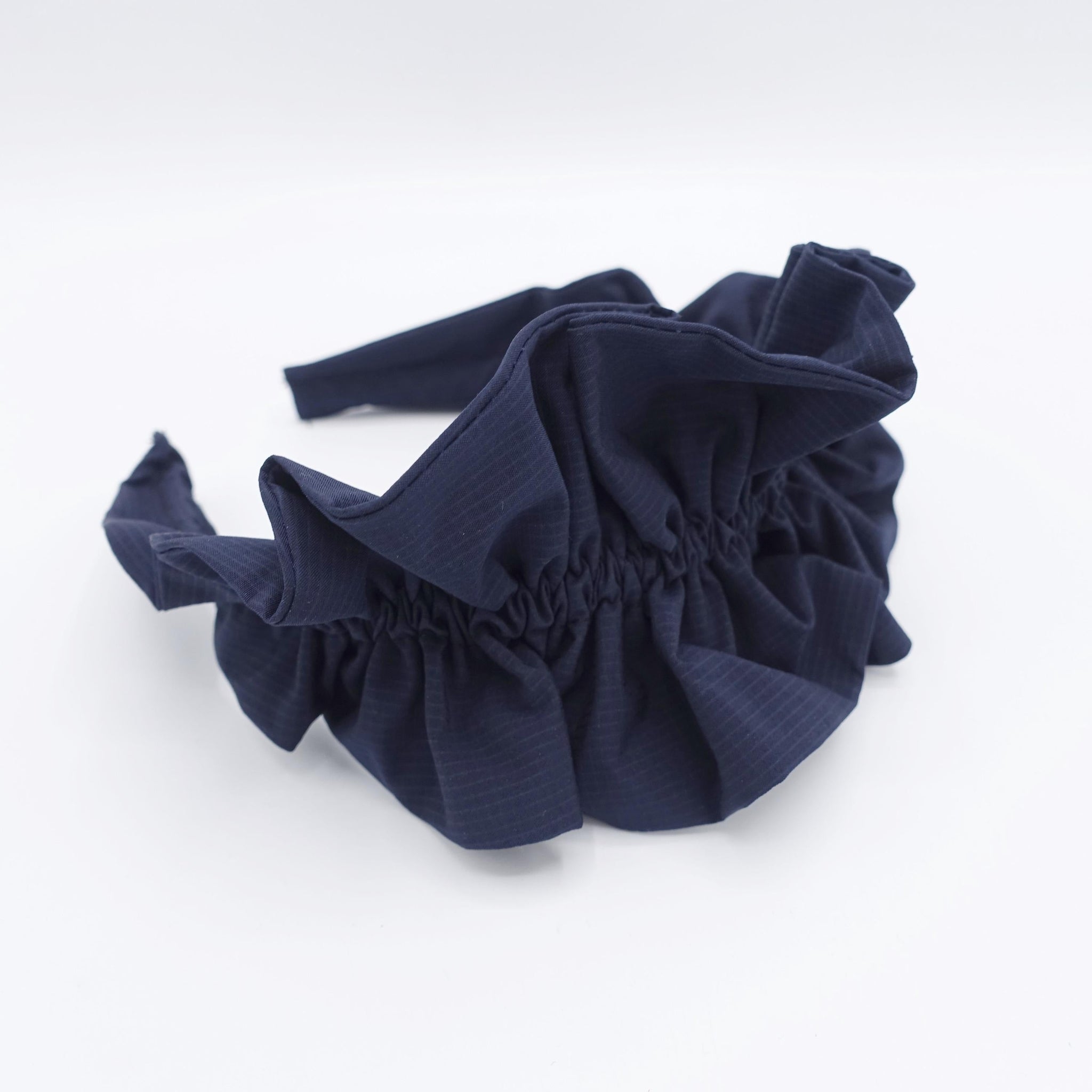 veryshine.com Headband Navy ruffled pleats headband