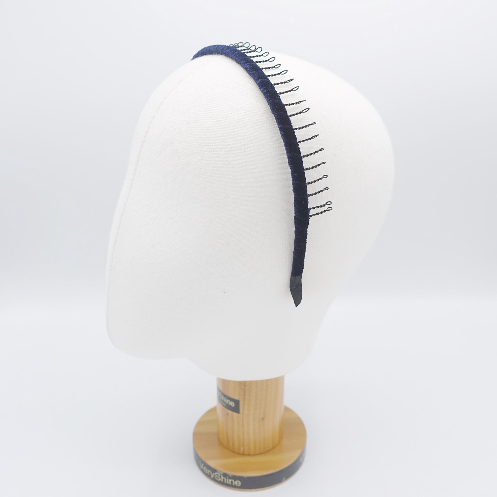 veryshine.com Headband Navy velvet comb headband, velvet wrap hairband for women