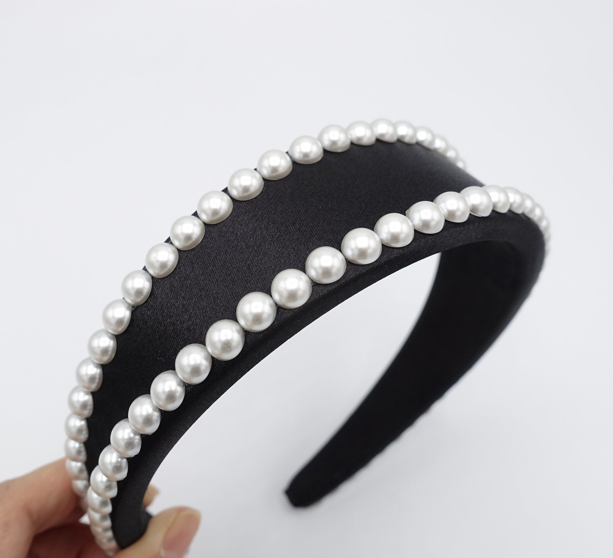 veryshine.com Headband pearl satin padded headband