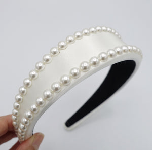 veryshine.com Headband pearl satin padded headband