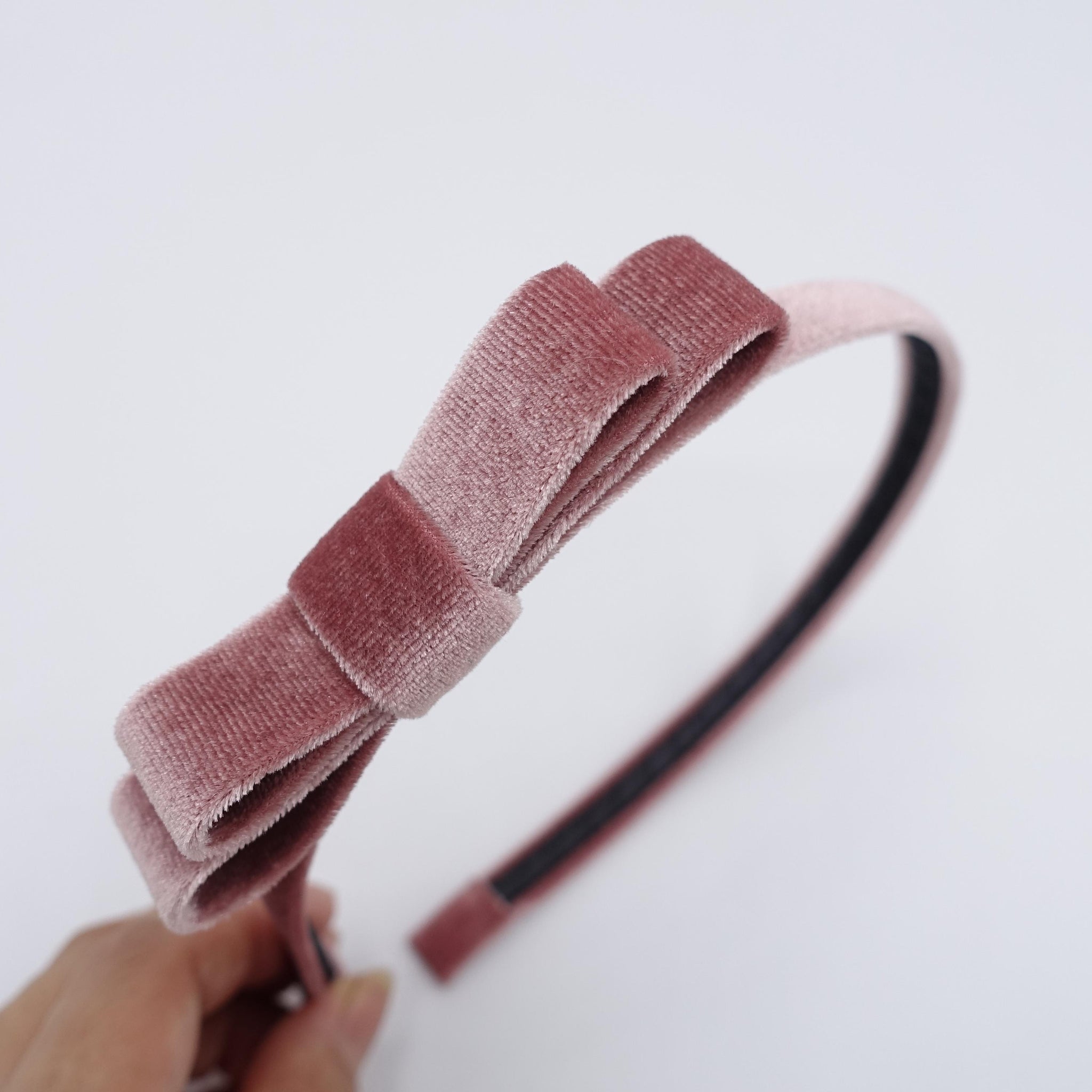 veryshine.com Headband Pink velvet bow headband, simple headband for women