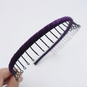 veryshine.com Headband Purple velvet comb headband, velvet wrap hairband for women